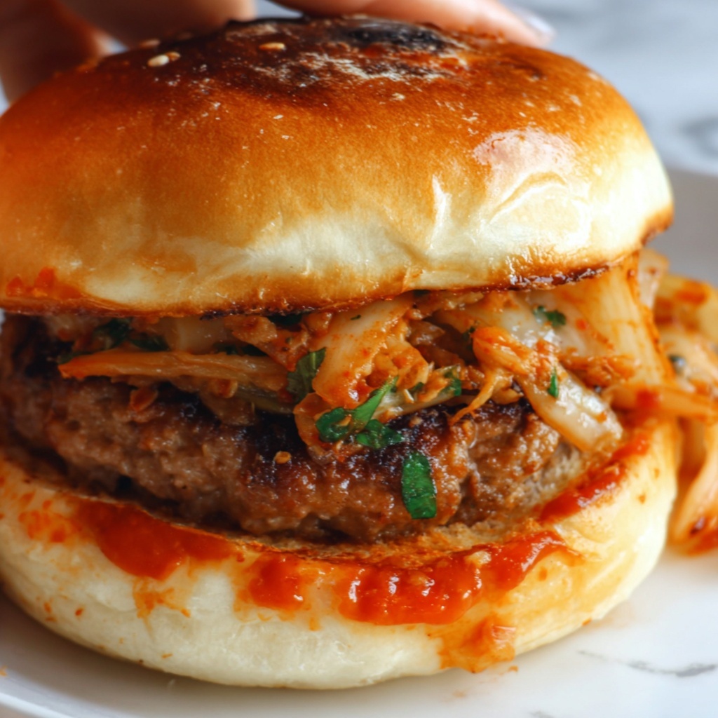 Bulgogi Kimchi Burger Recipe - Recipe Image