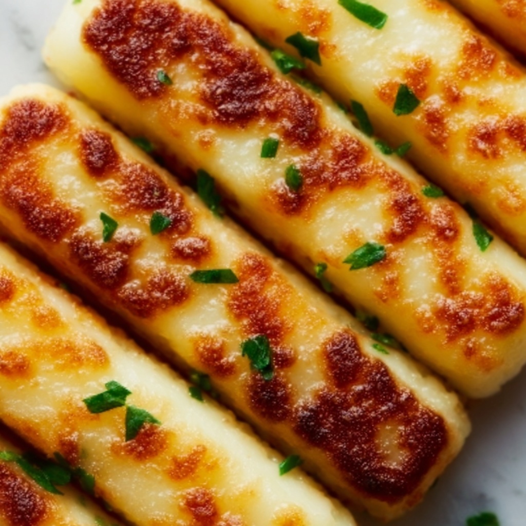 Crispy Parmesan Crusted Potato Cheese Sticks Recipe - Recipe Image