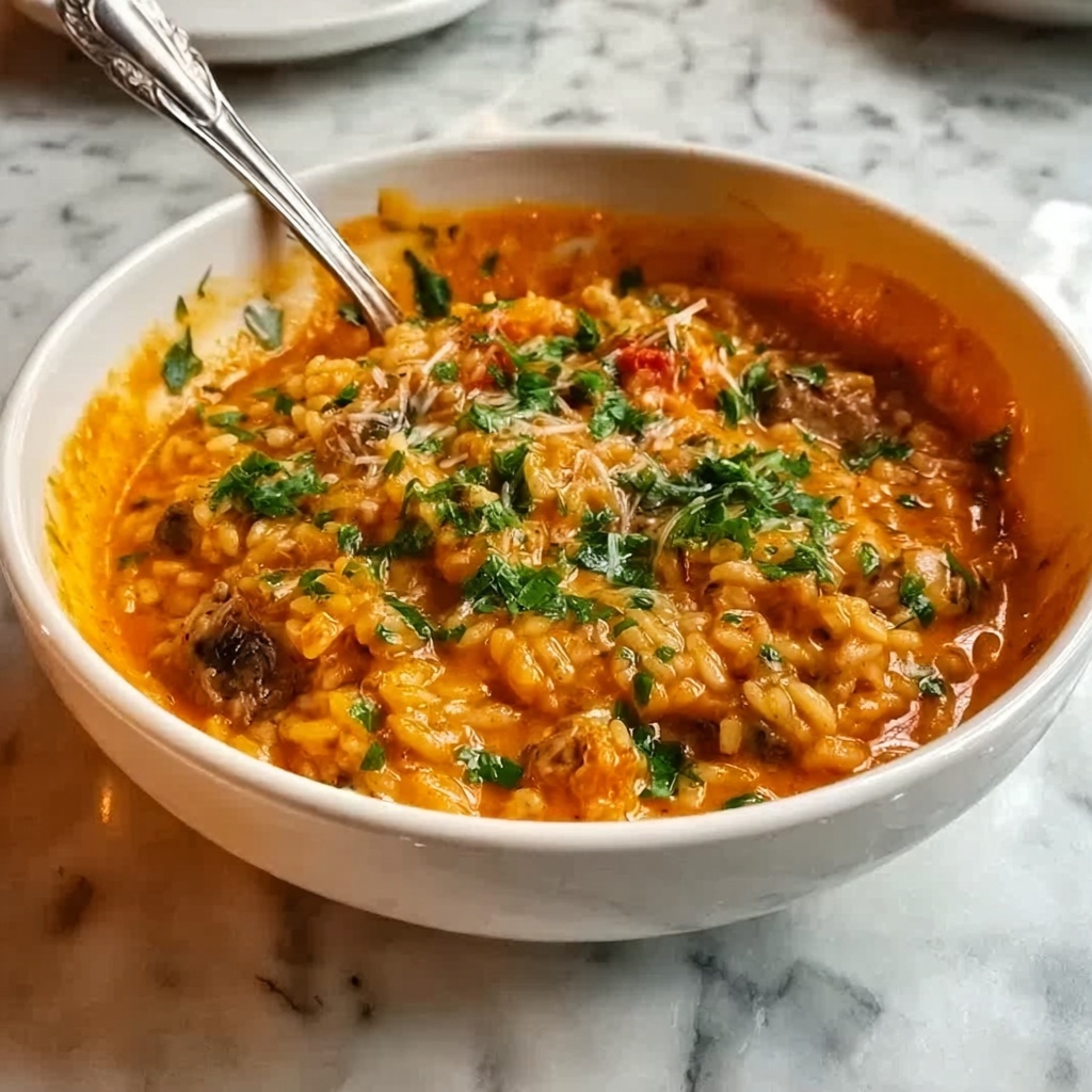 Ground Beef Orzo with Tomato Cream Sauce Recipe - Recipe Image