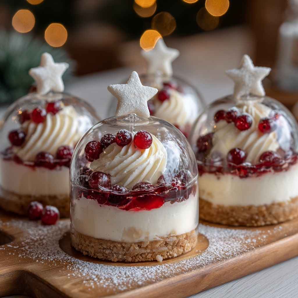 Snow Globe Cheesecake Bites with Cookie Crust Recipe - Recipe Image