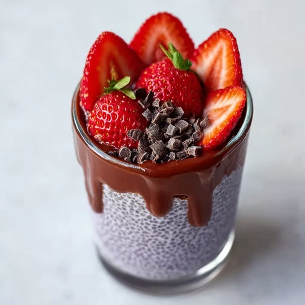 Chocolate-Covered Strawberry Chia Pudding Recipe - Recipe Image