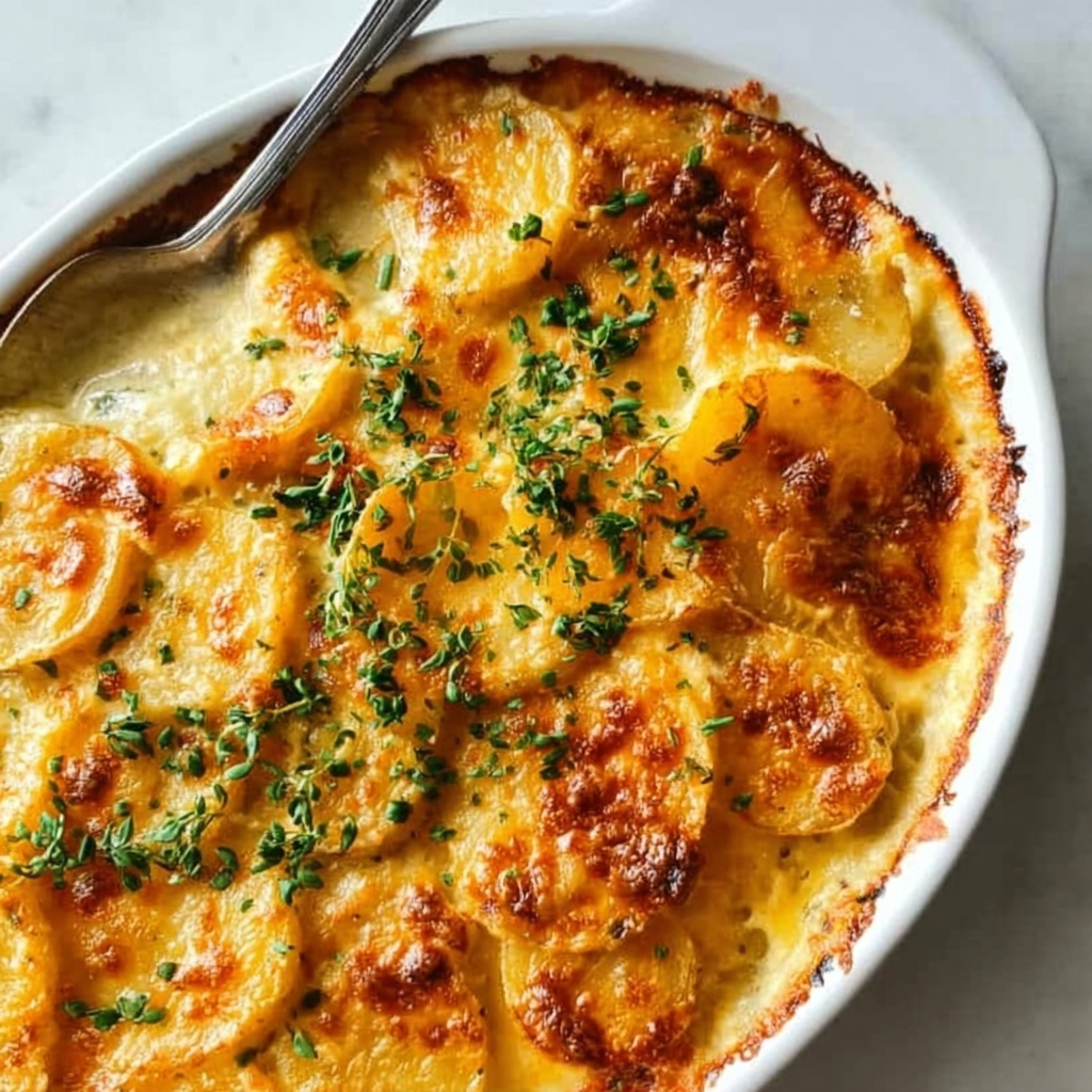 Dad’s Creamy & Cheesy Au Gratin Potatoes Recipe - Recipe Image
