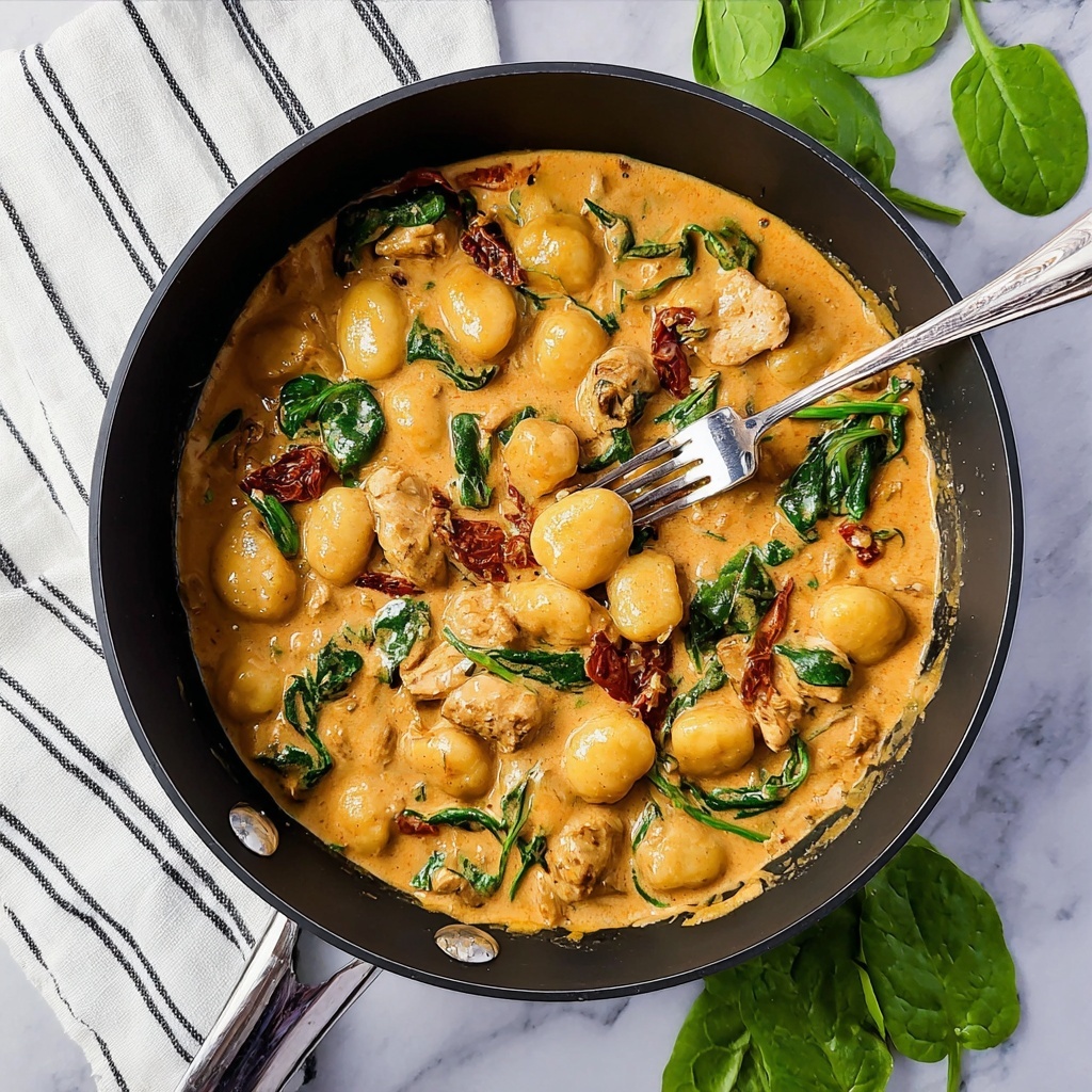 Creamy Chicken and Gnocchi with Sun-Dried Tomatoes and Spinach Recipe - Recipe Image