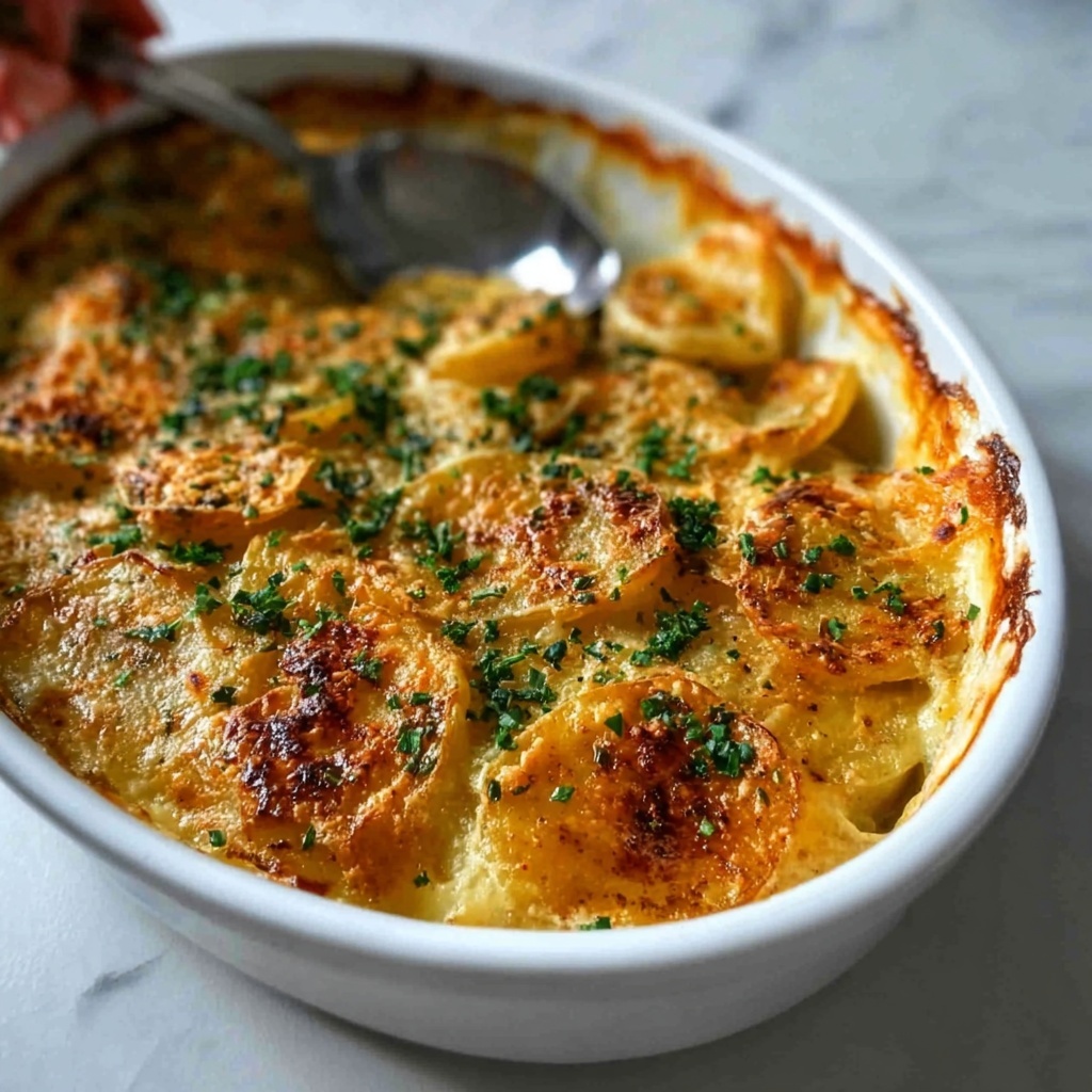 Dad’s Creamy & Cheesy Au Gratin Potatoes Recipe - Recipe Image