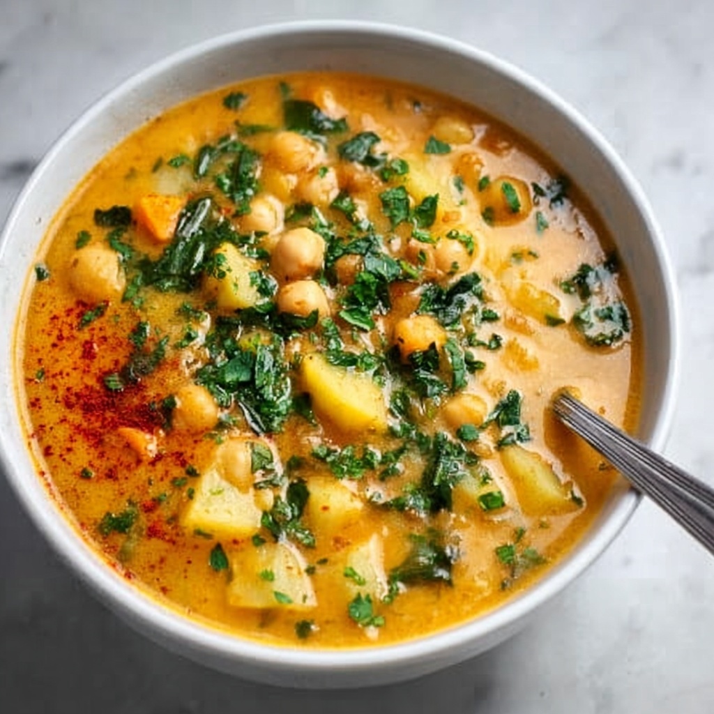 Easy Garlic Chickpea Soup Recipe - Recipe Image