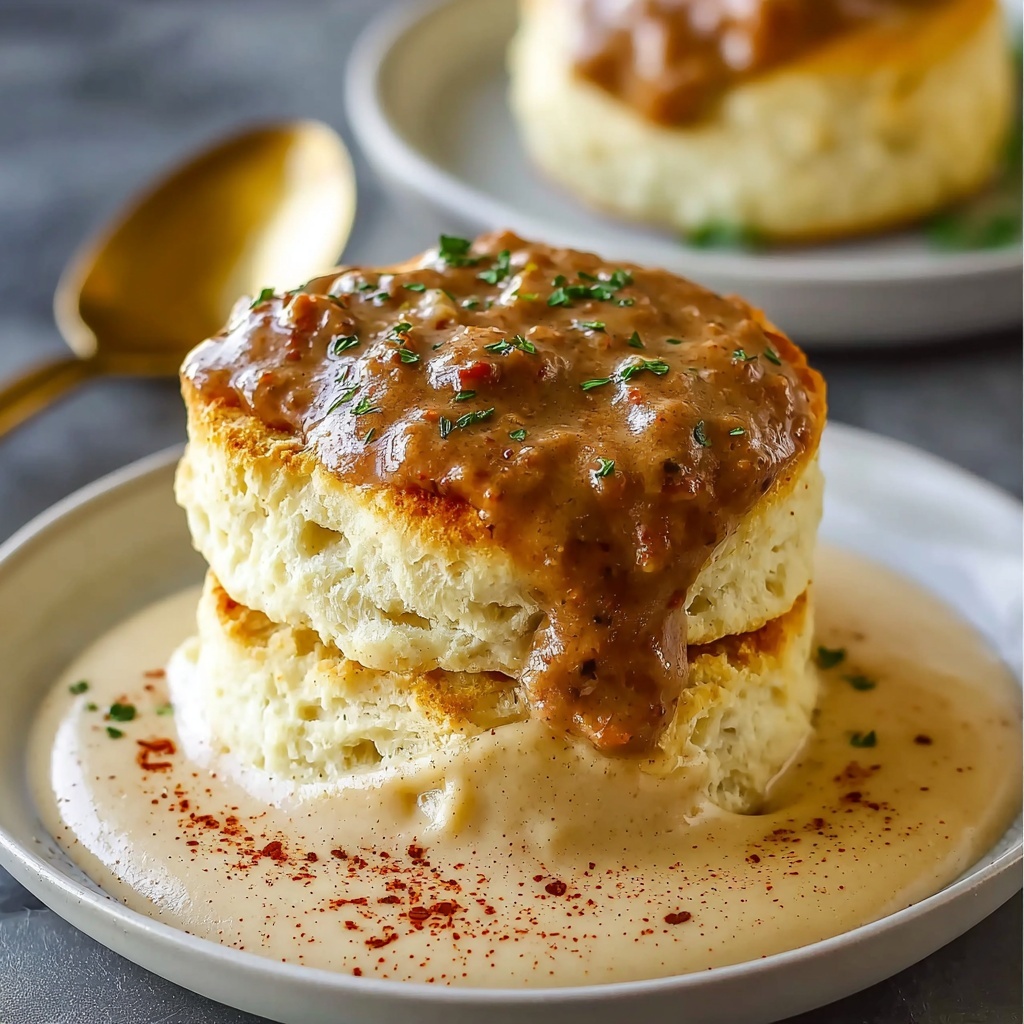 Biscuits and Chorizo Gravy: A Comforting Breakfast Twist Recipe - Recipe Image