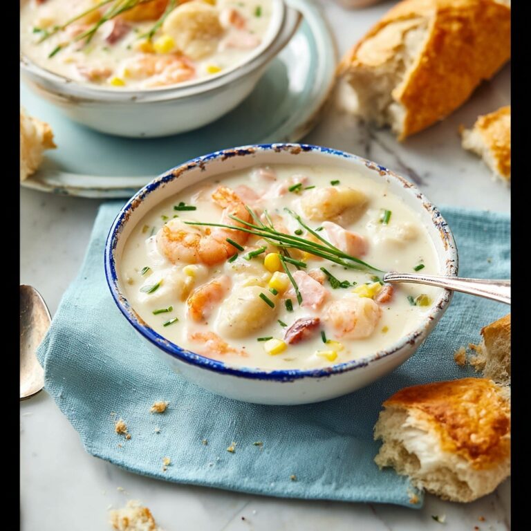 Seafood Chowder with Bacon, Corn, and Fresh Seafood Recipe