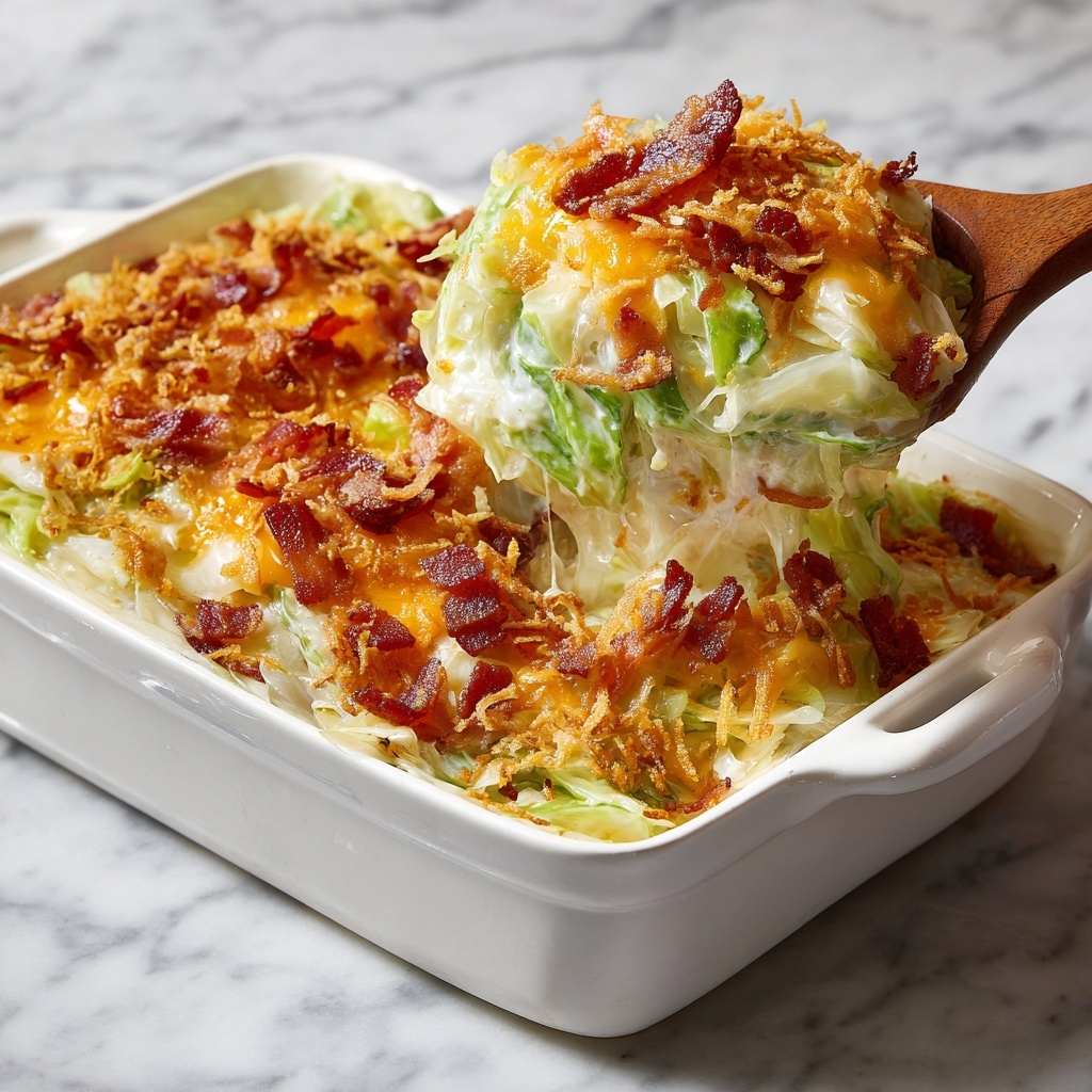 Creamy Cabbage Casserole with Bacon Recipe - Recipe Image