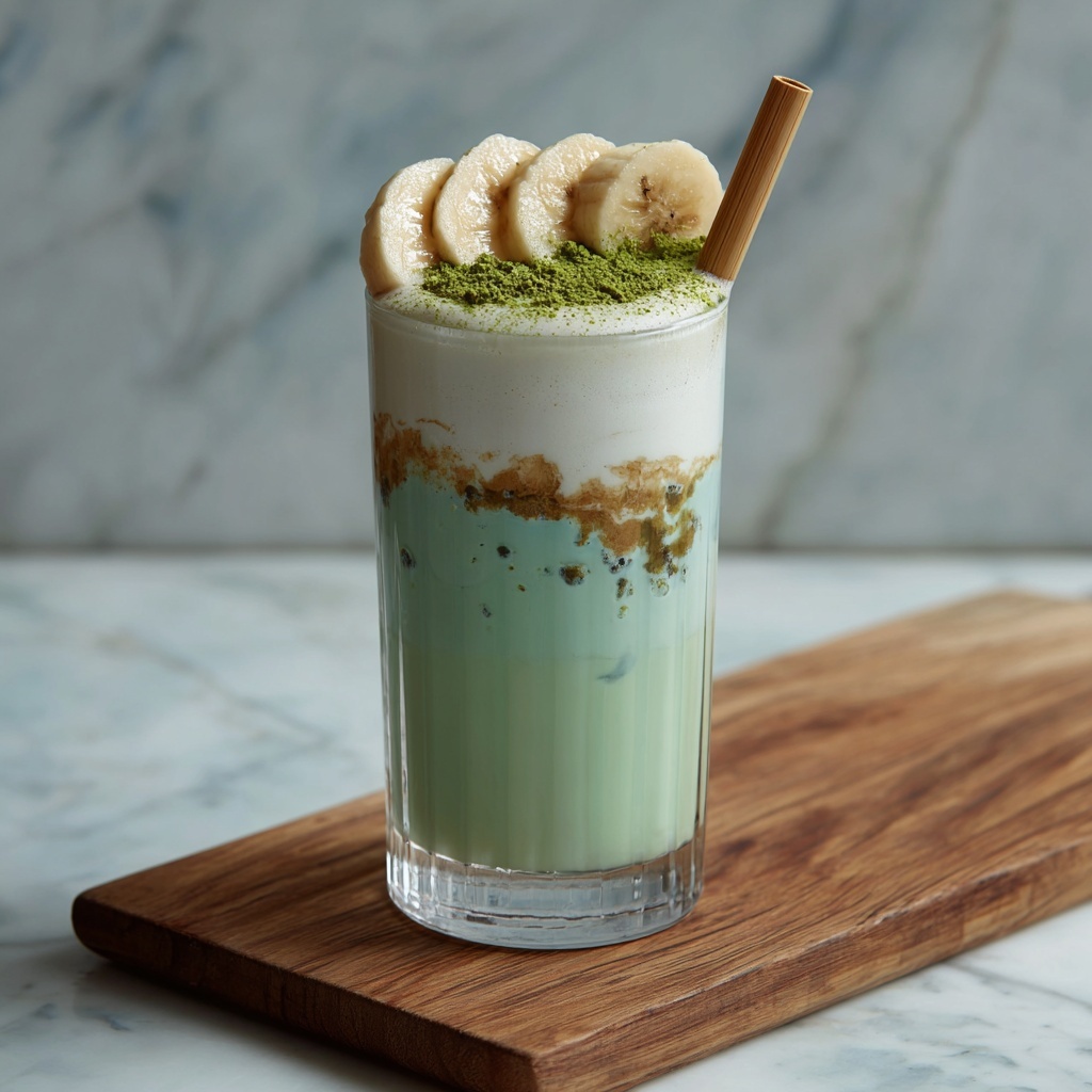 Creamy Easy Banana Matcha Latte for a Refreshing Boost Recipe - Recipe Image