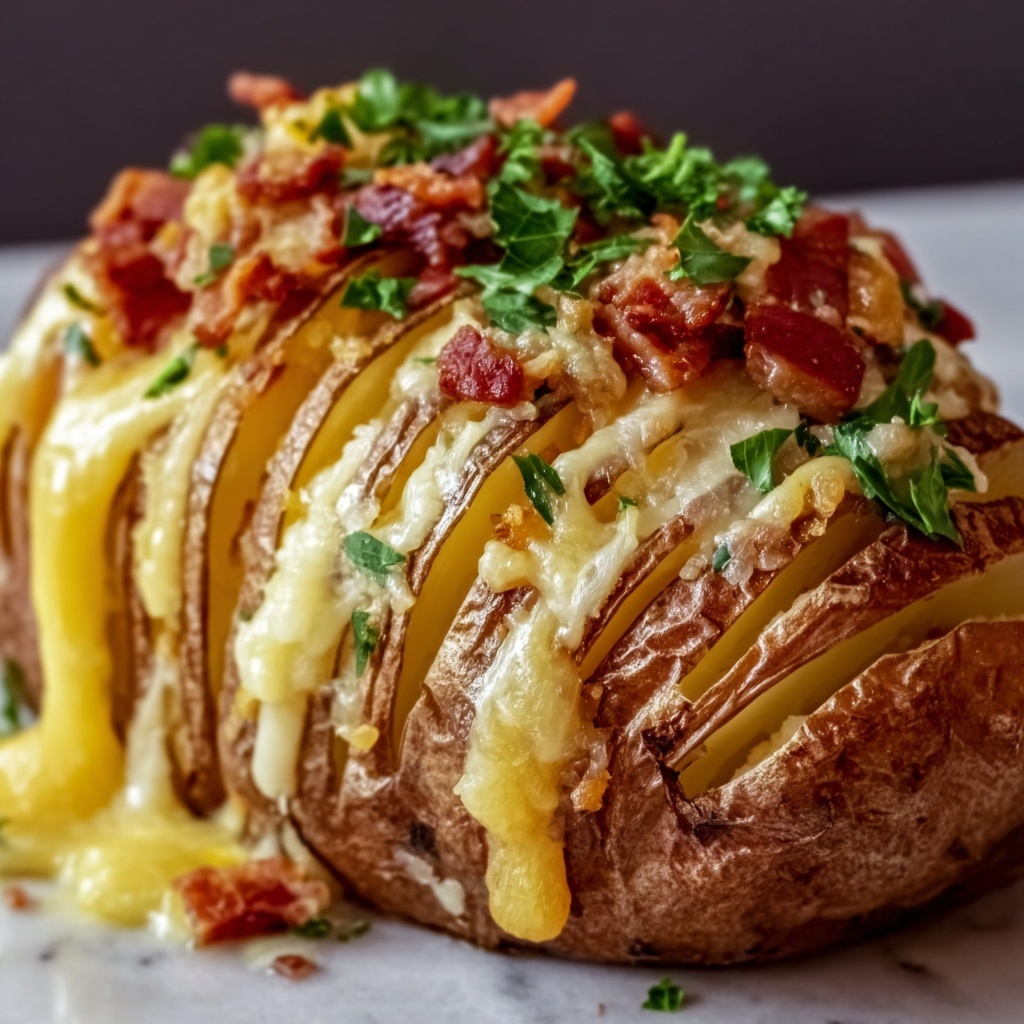 Loaded Vegan Hasselback Potatoes Recipe - Recipe Image