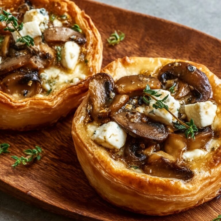 Mushroom Shallot and Herbed Goat Cheese Tarts Recipe