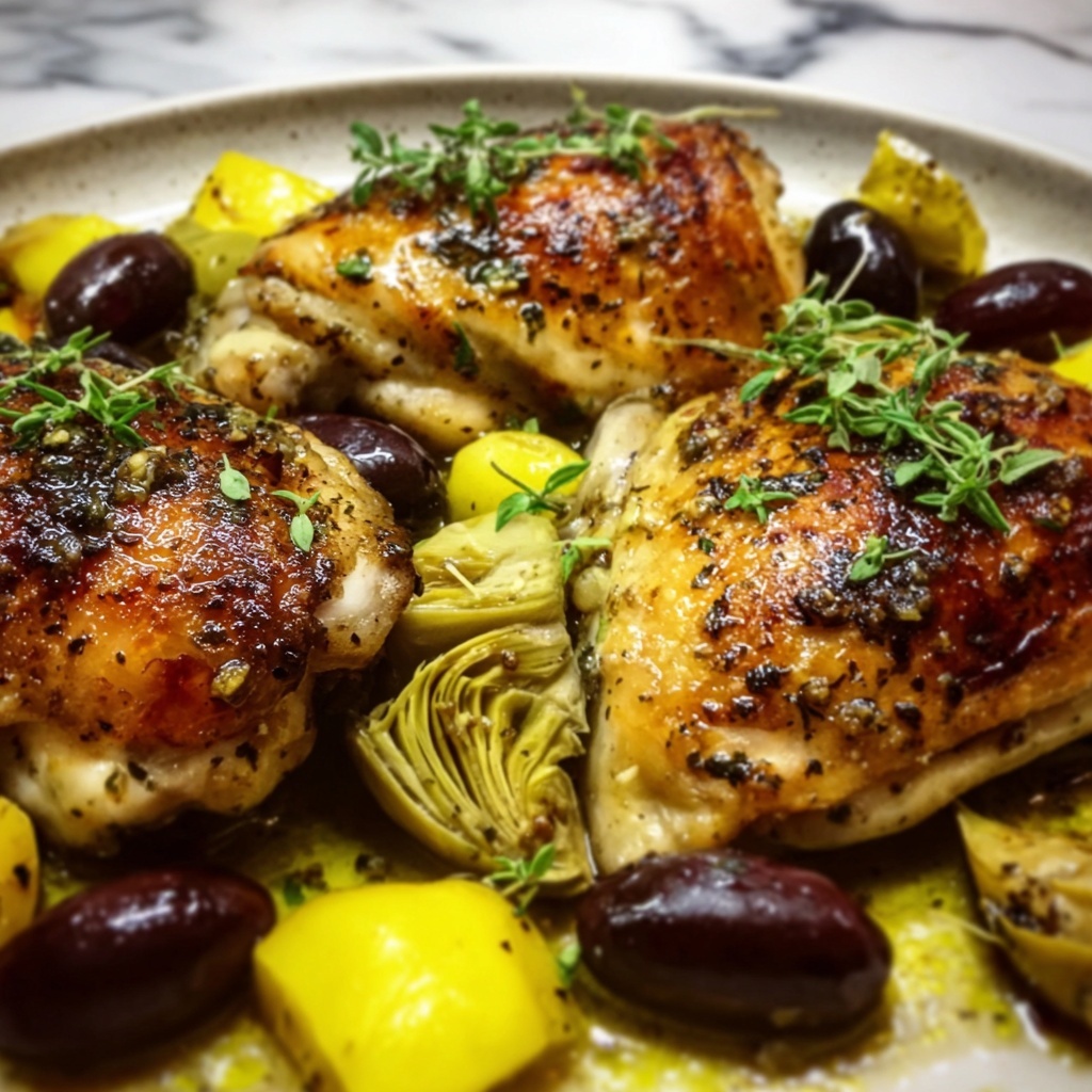 Mediterranean Lemon Chicken with Artichokes & Olives Recipe - Recipe Image