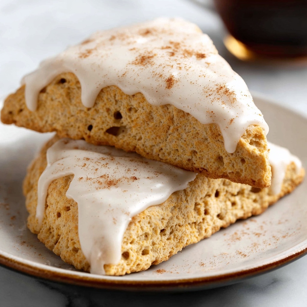 Pumpkin Scones with Pumpkin Pie Spice and Glaze Recipe - Recipe Image