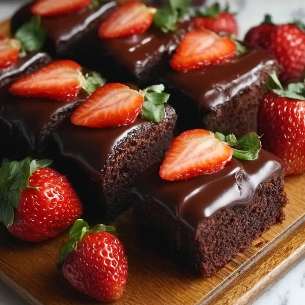 Chocolate Covered Strawberry Brownies Recipe - Recipe Image