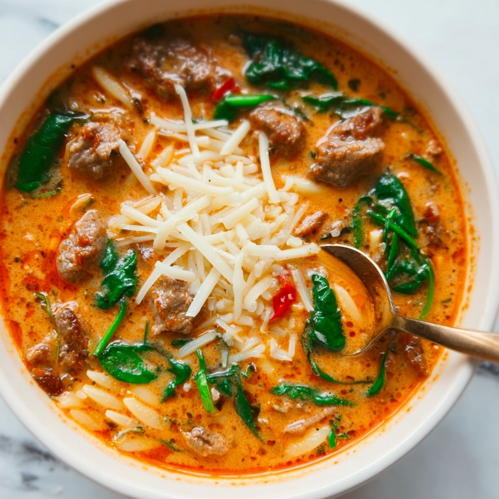 Marry Me Sausage Orzo Soup Recipe - Recipe Image