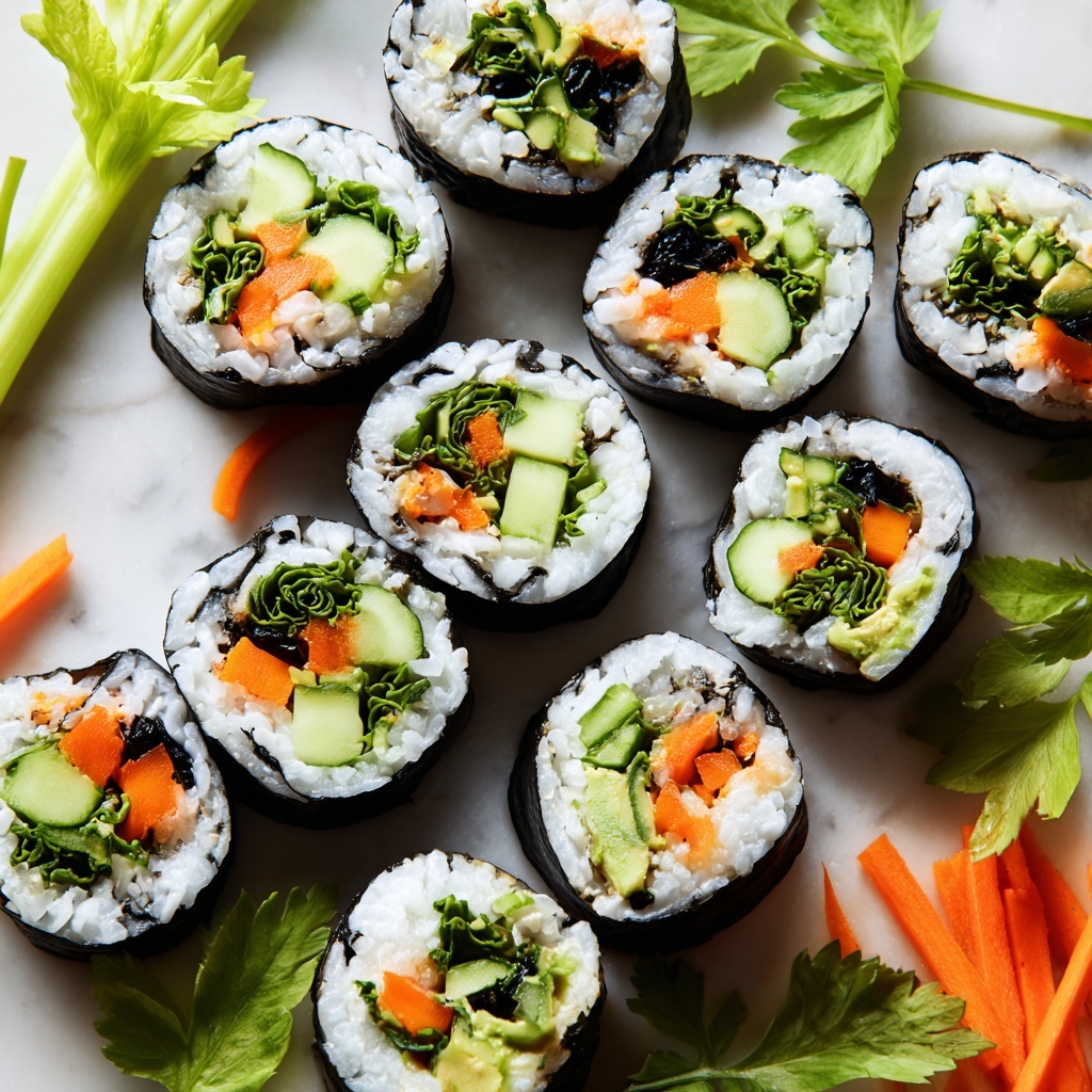 Veggie Sushi Rolls with Soy Dipping Sauce Recipe - Recipe Image