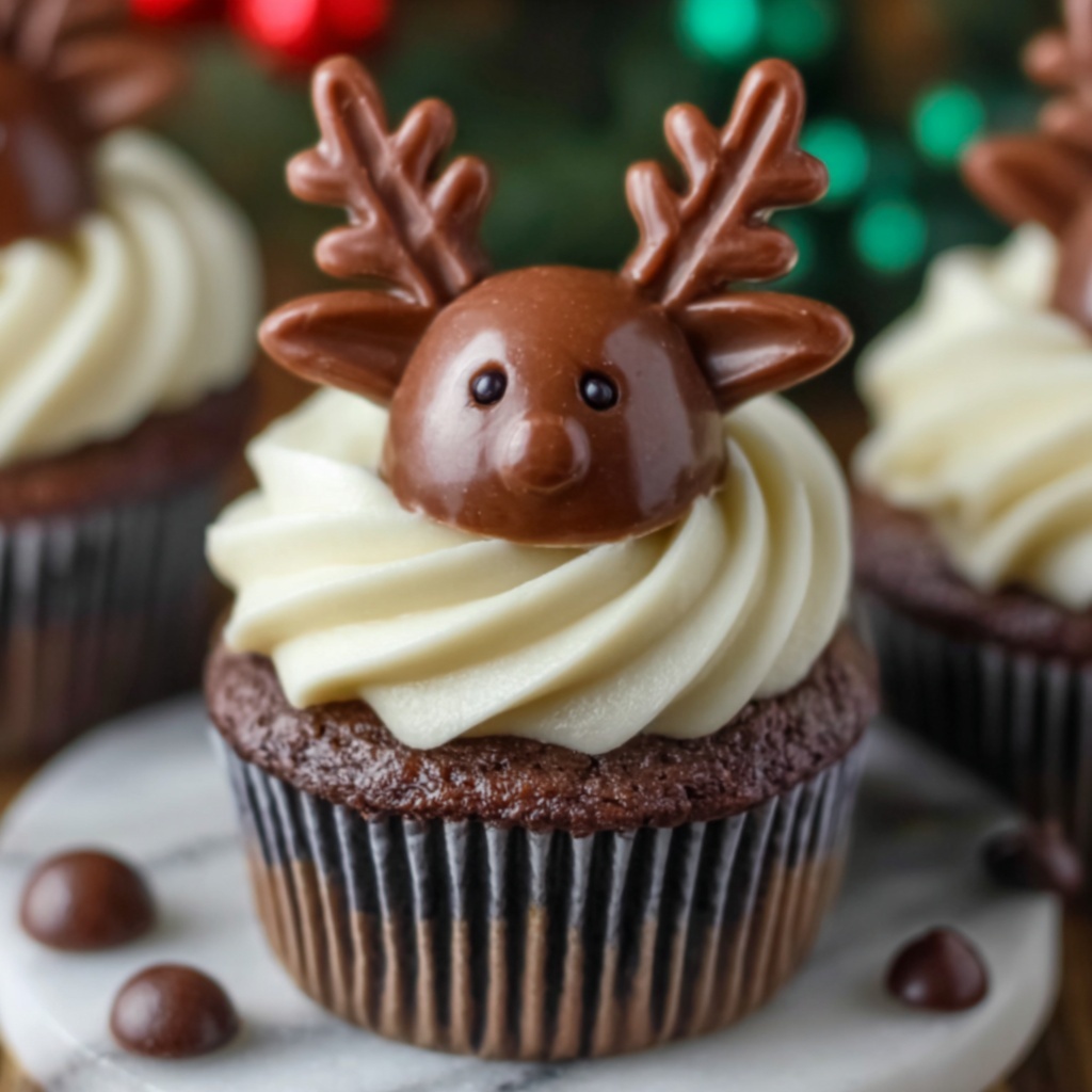 Easy Reindeer Cupcakes Recipe - Recipe Image