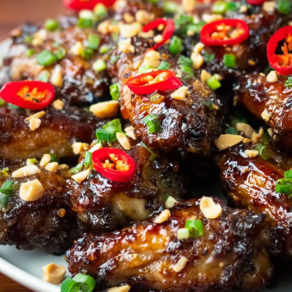 Sticky Lemongrass Chili Air Fryer Chicken Wings Recipe - Recipe Image