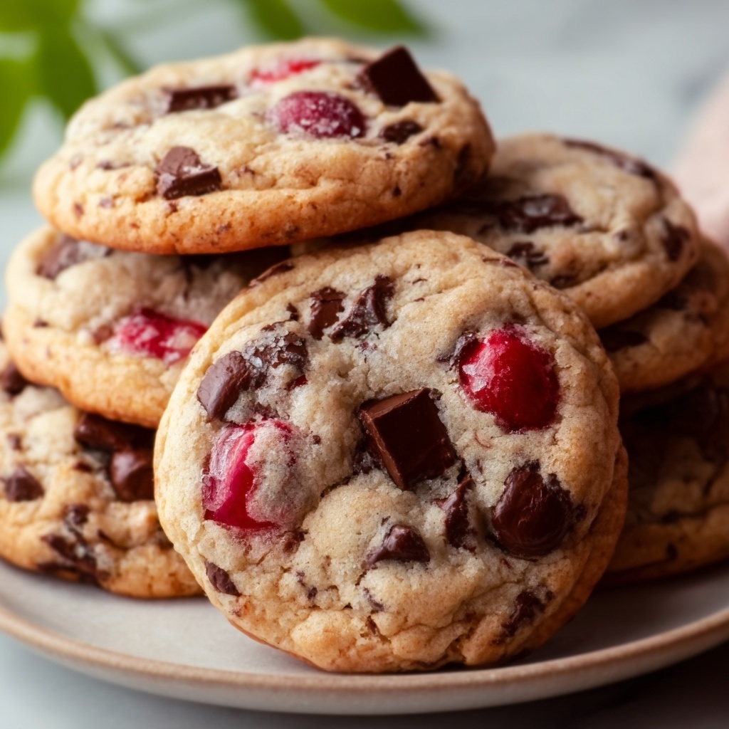 Cherry Almond Chocolate Chip Cookies Recipe - Recipe Image