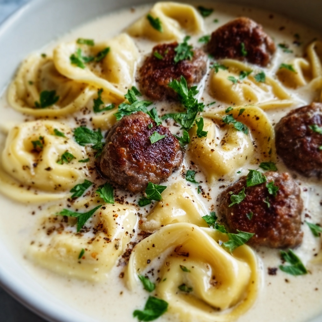 Beef Tortellini Alfredo Recipe - Recipe Image