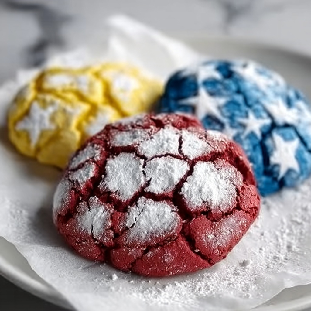 Patriotic Crinkle Cookies Recipe - Recipe Image