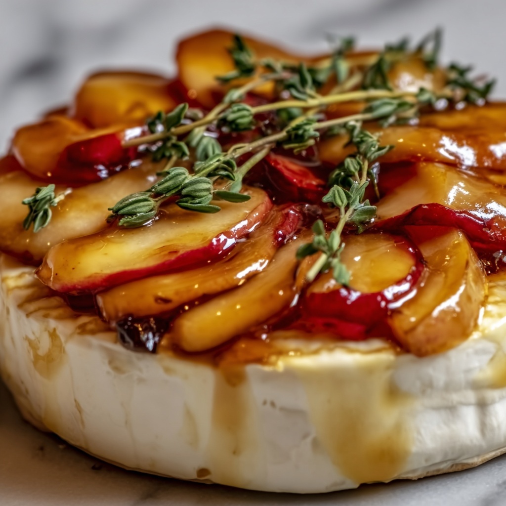 Golden Baked Brie with Caramelized Apples and Thyme Recipe - Recipe Image