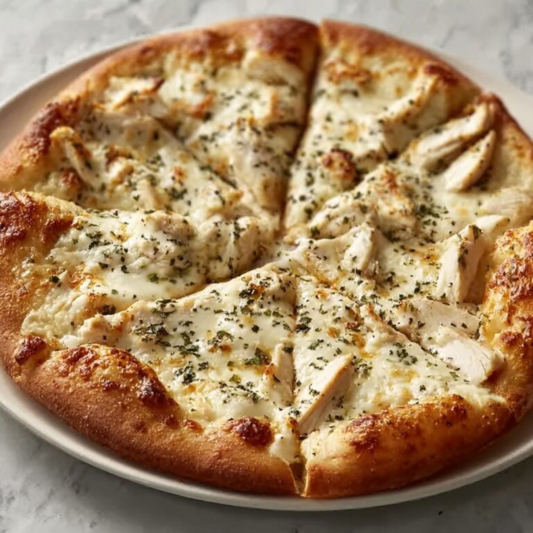Roasted Garlic, Chicken & Herb White Pizza Recipe