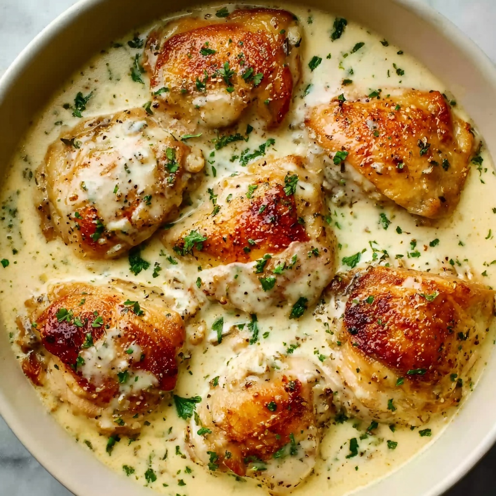 Creamy Oven-Baked Chicken Thighs Recipe - Recipe Image