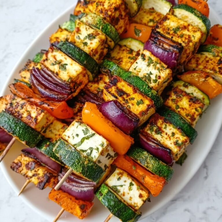 Grilled Greek Halloumi Kebabs Recipe