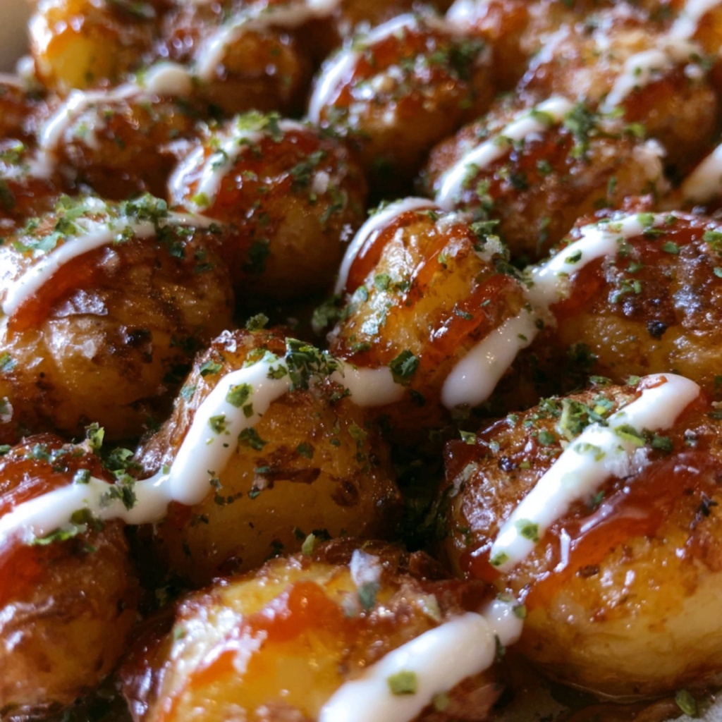 Loaded Tater Tots Skewers with Cheddar, Bacon, and Sour Cream Recipe - Recipe Image