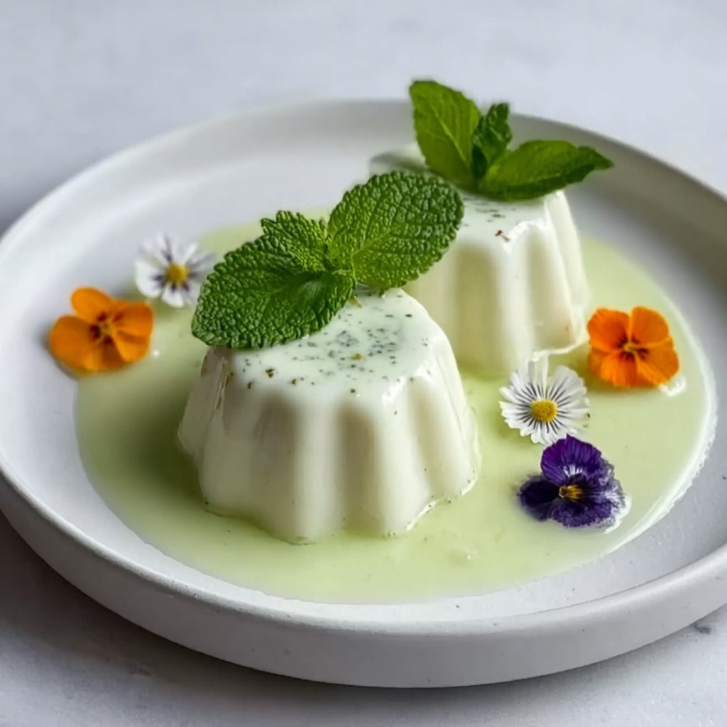 Pandan Coconut Panna Cotta Recipe - Recipe Image