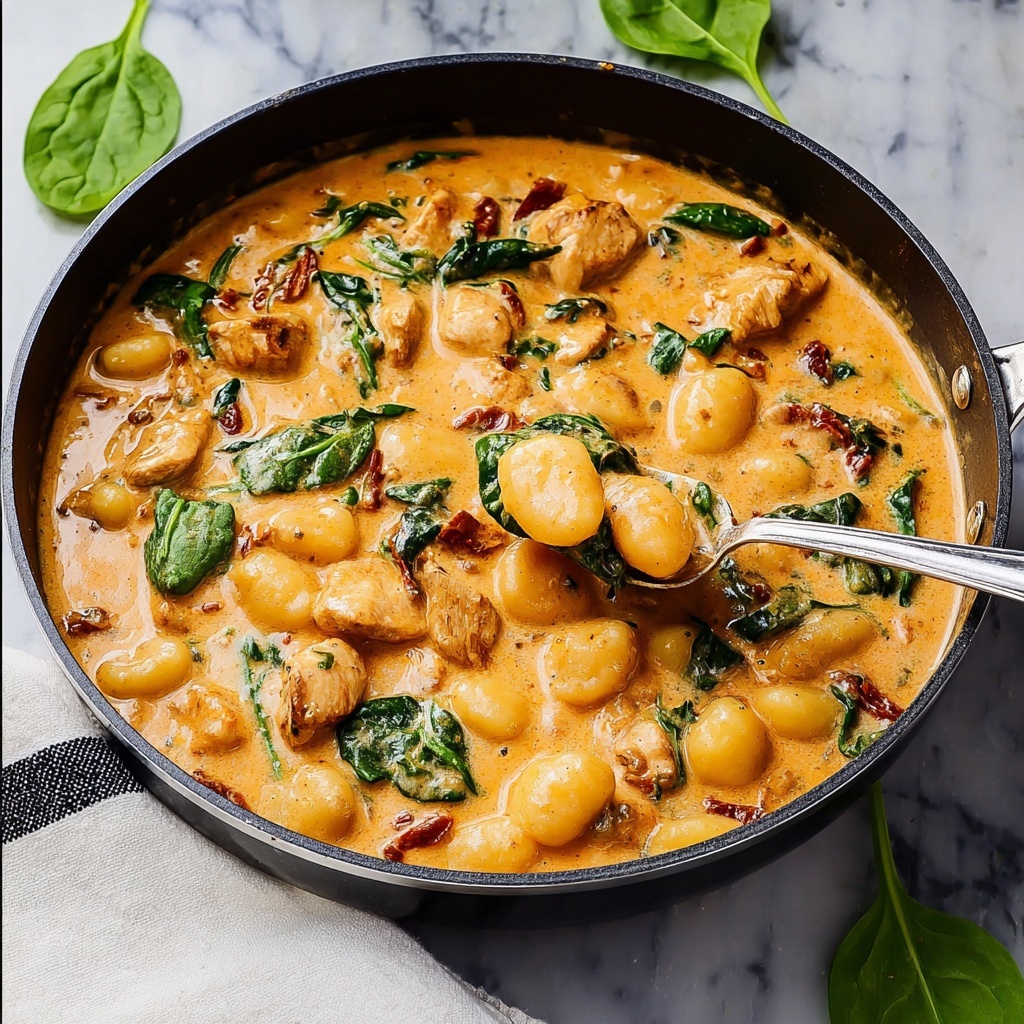 Creamy Chicken and Gnocchi with Sun-Dried Tomatoes and Spinach Recipe - Recipe Image