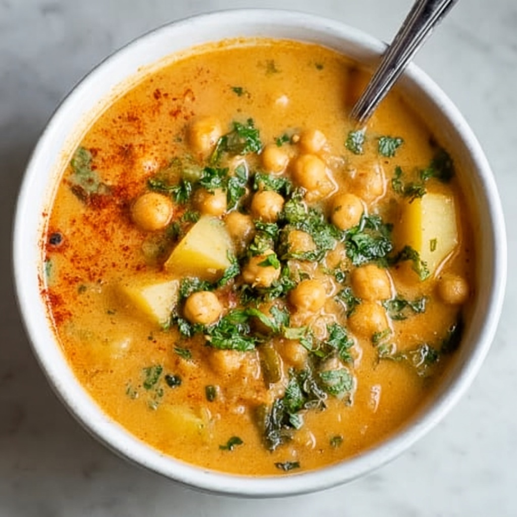 Easy Garlic Chickpea Soup Recipe - Recipe Image