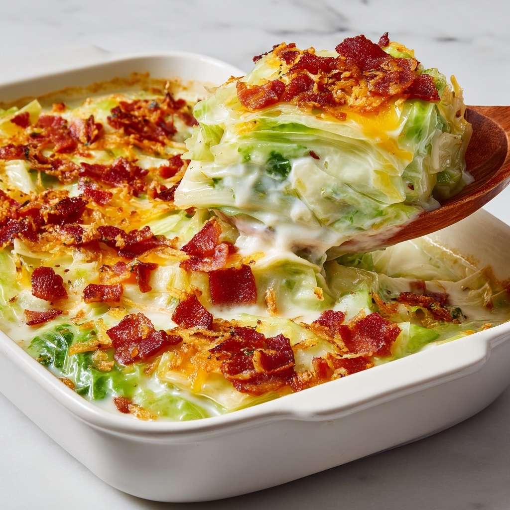 Creamy Cabbage Casserole with Bacon Recipe - Recipe Image
