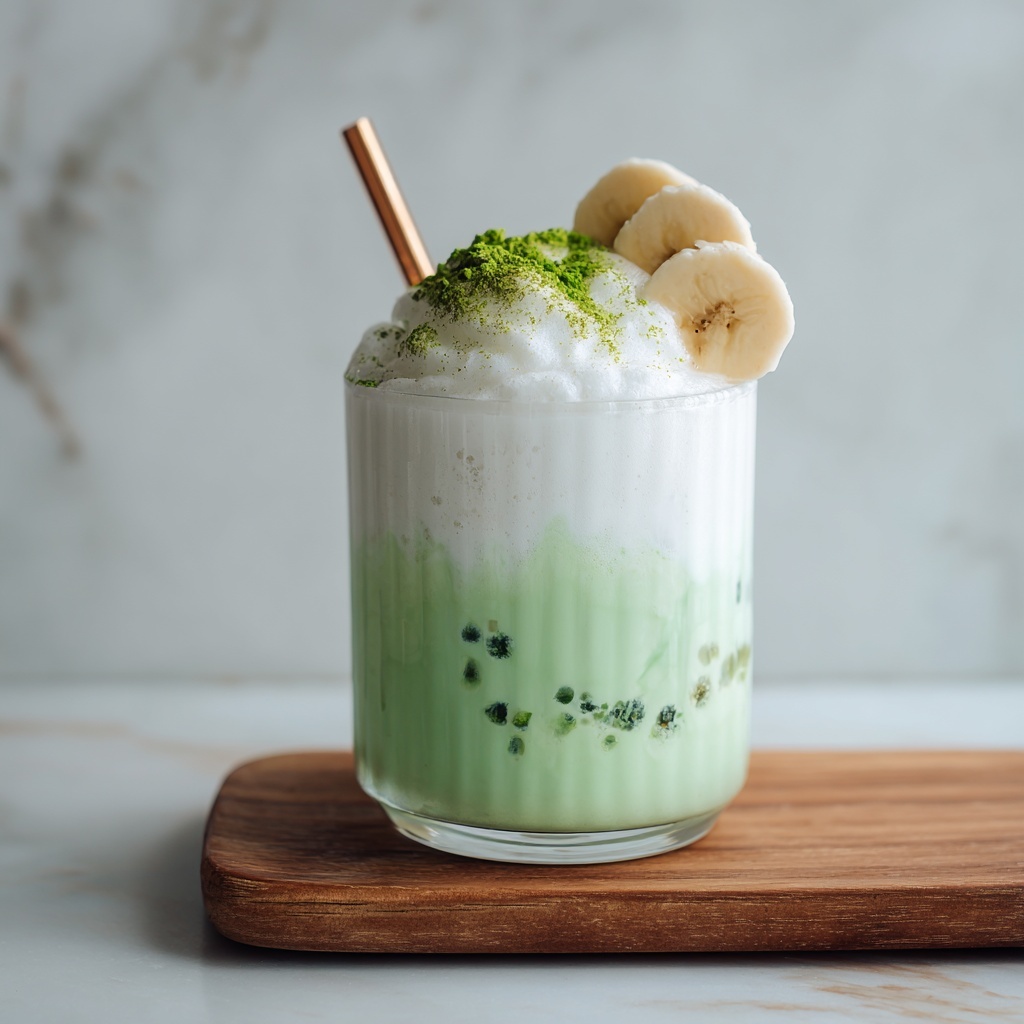 Creamy Easy Banana Matcha Latte for a Refreshing Boost Recipe - Recipe Image