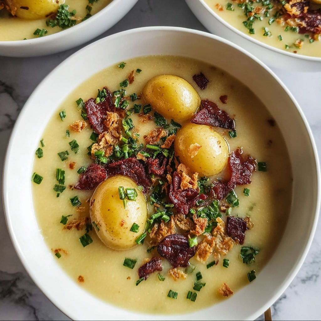 Creamy Loaded Potato Soup with Crispy Beef Ham Recipe - Recipe Image
