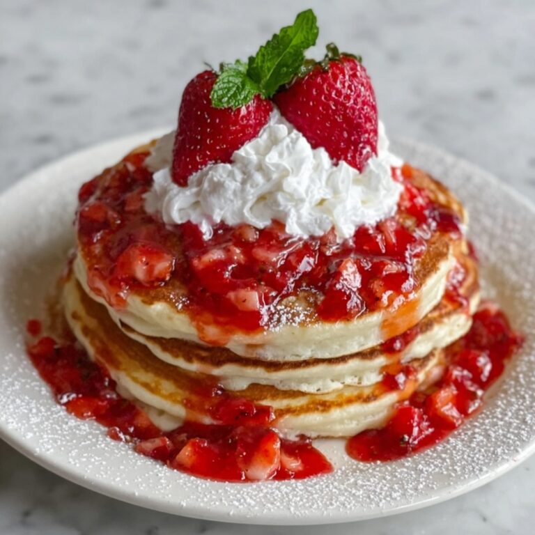 Fluffy Strawberry Cheesecake Pancakes Recipe