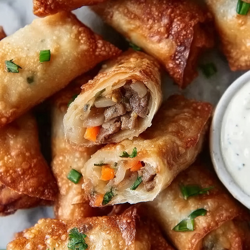 Philly Cheesesteak Egg Rolls Recipe - Recipe Image