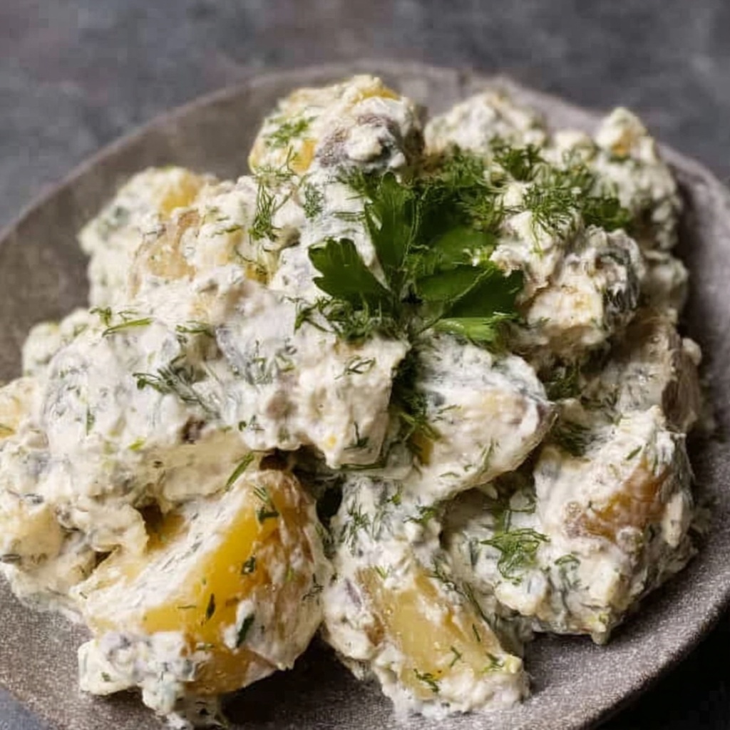 Creamy Herb Potato Salad with Greek Yogurt and Fresh Dill Recipe - Recipe Image