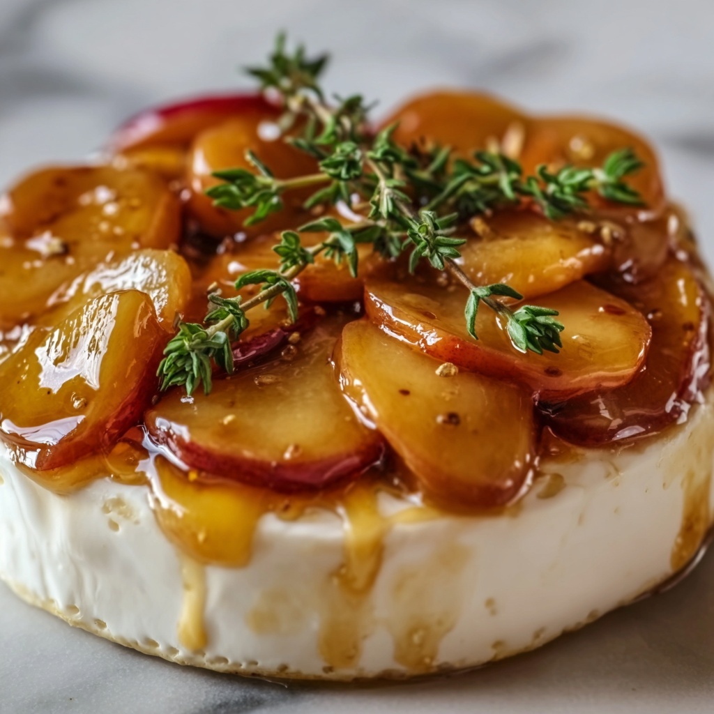 Golden Baked Brie with Caramelized Apples and Thyme Recipe - Recipe Image