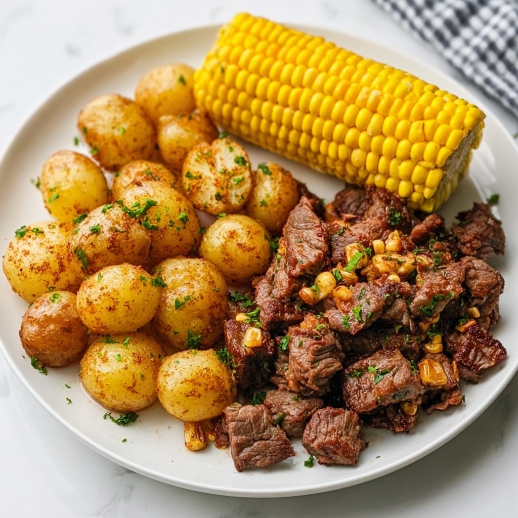 Slow Cooker Steak, Potatoes, and Corn Recipe - Recipe Image