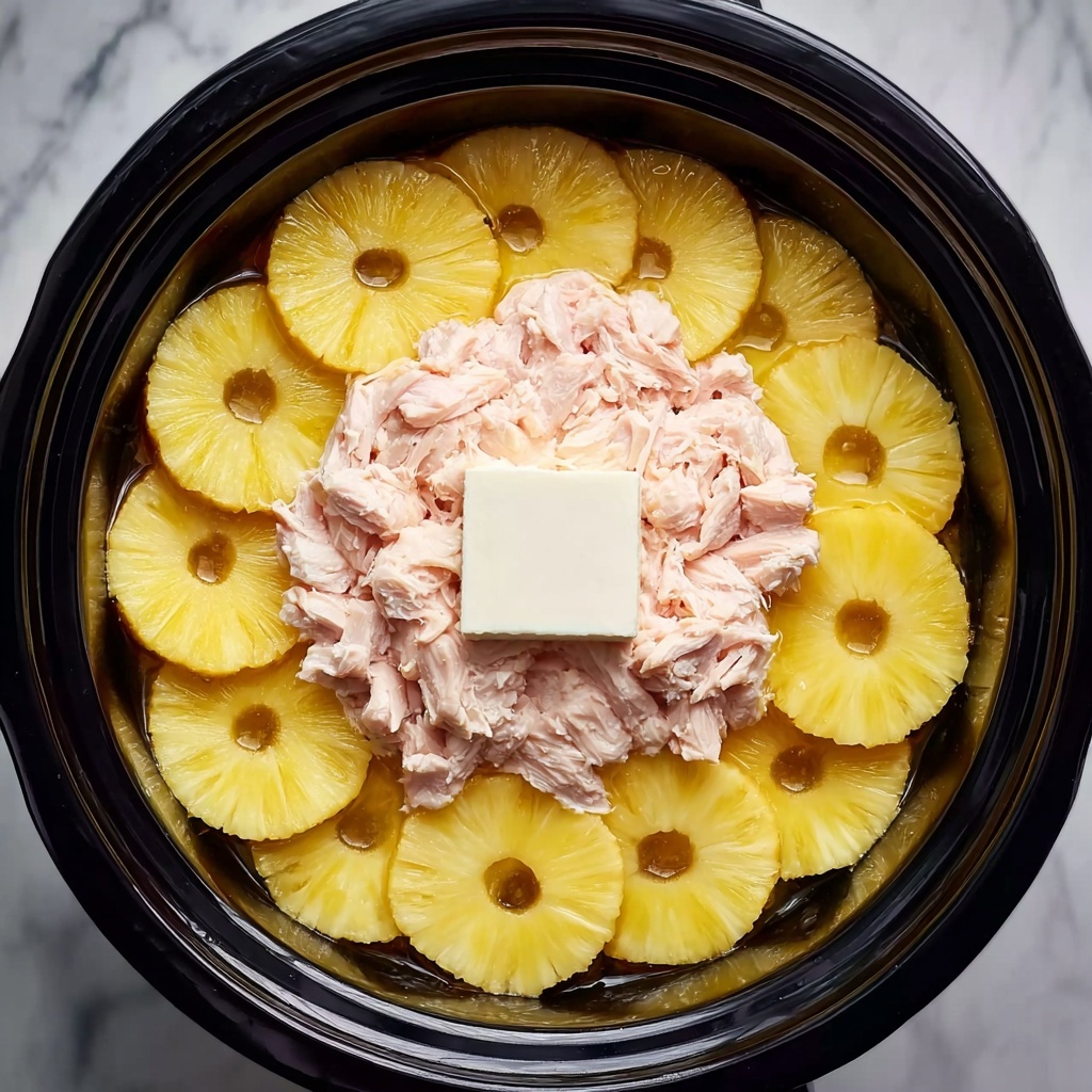 4-Ingredient Slow Cooker Chicken & Cream Cheese with Pineapple Rings Recipe - Recipe Image