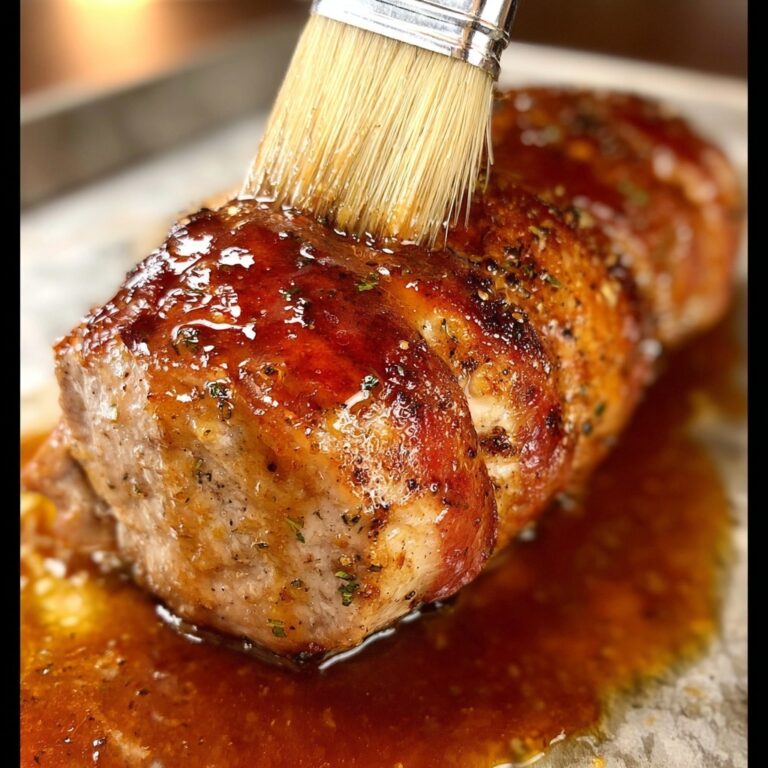 Bacon-Wrapped Pork Loin with Pepper Jelly Glaze Recipe