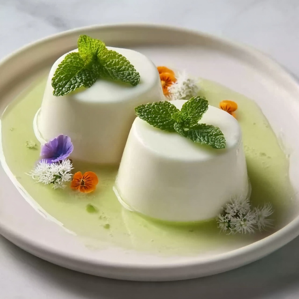 Pandan Coconut Panna Cotta Recipe - Recipe Image