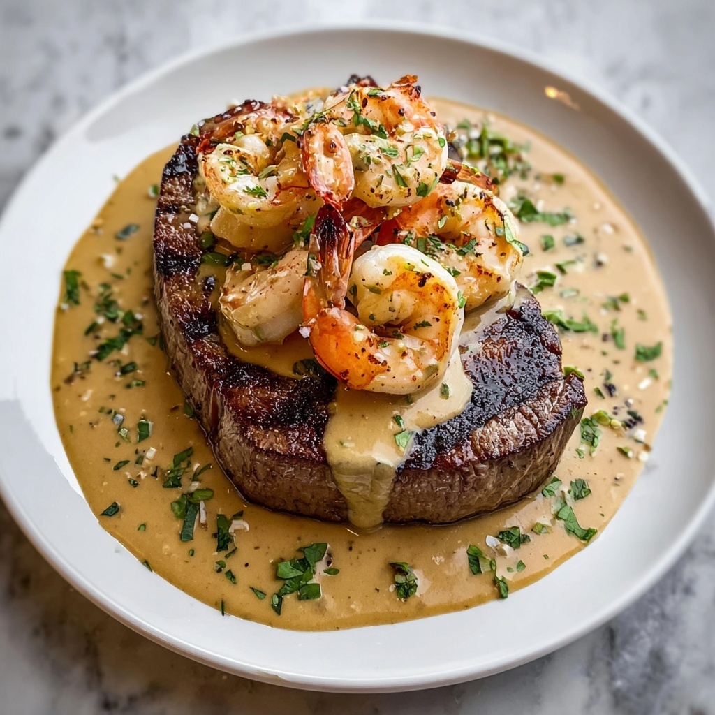 Decadent Filet Mignon with Shrimp and Lobster Cream Sauce Recipe - Recipe Image