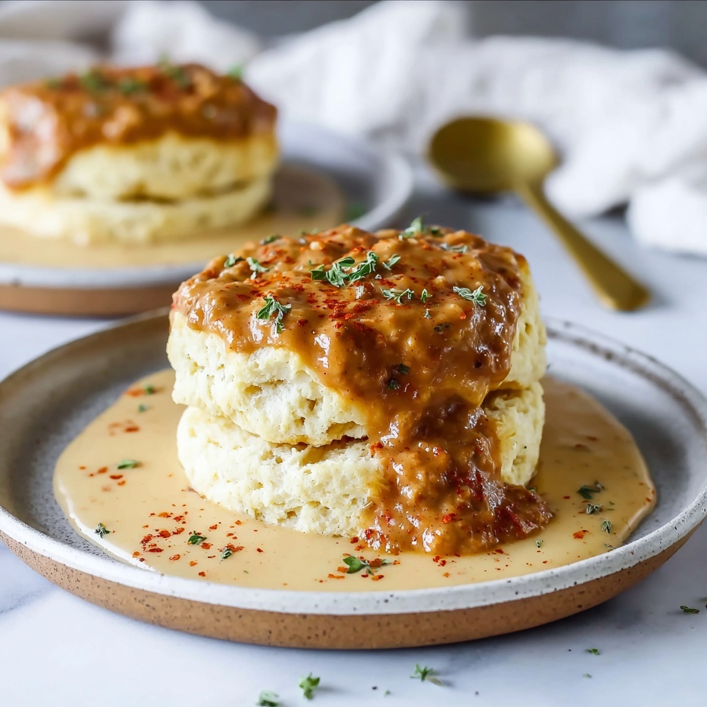 Biscuits and Chorizo Gravy: A Comforting Breakfast Twist Recipe - Recipe Image