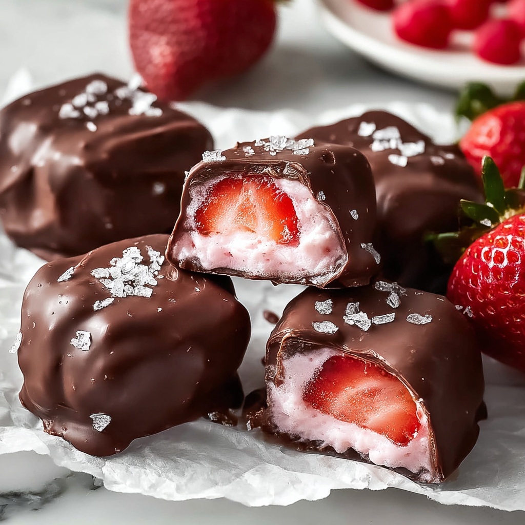 Chocolate Strawberry Frozen Yogurt Bites Recipe - Recipe Image
