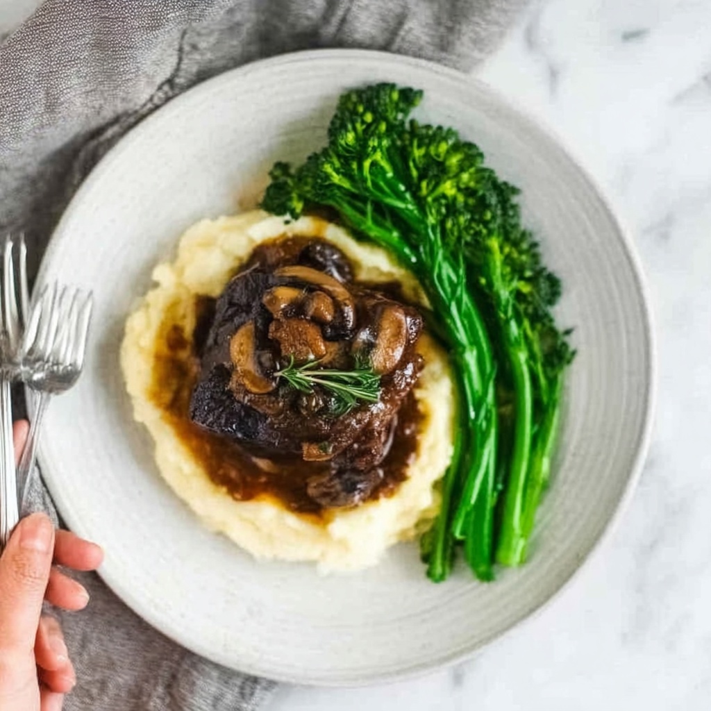 Red Wine Braised Short Ribs with Mashed Potatoes and Broccolini Recipe - Recipe Image