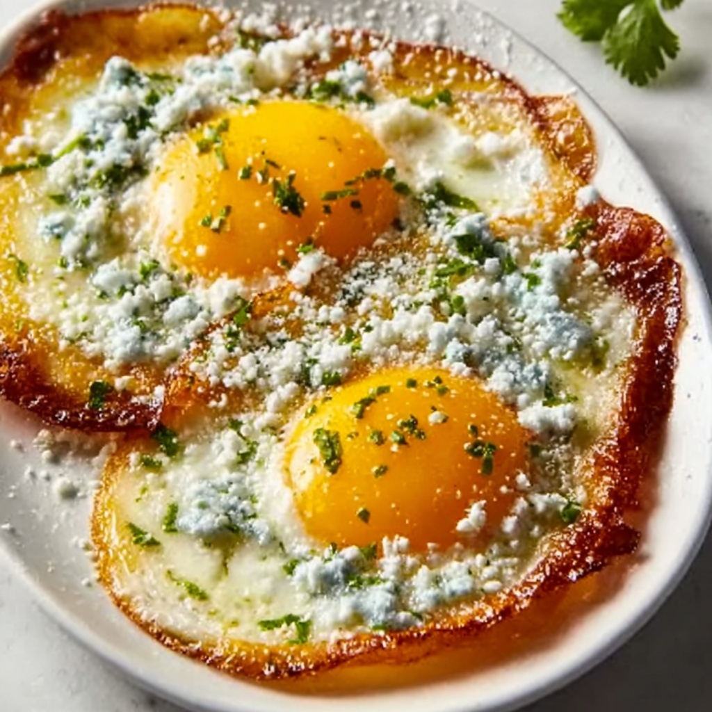 Crispy Feta Fried Eggs Recipe - Recipe Image