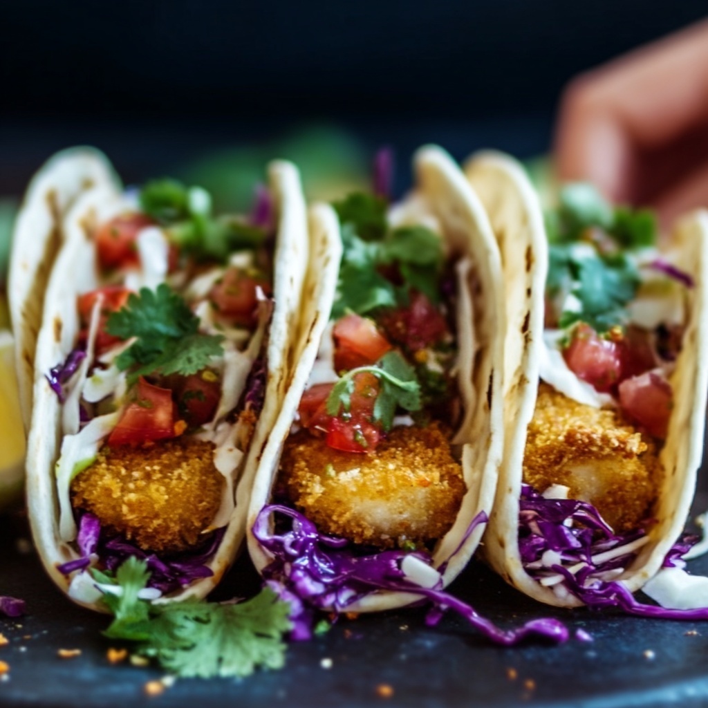 Homemade Fish Tacos with Citrus Slaw and Creamy Cilantro Sauce Recipe - Recipe Image